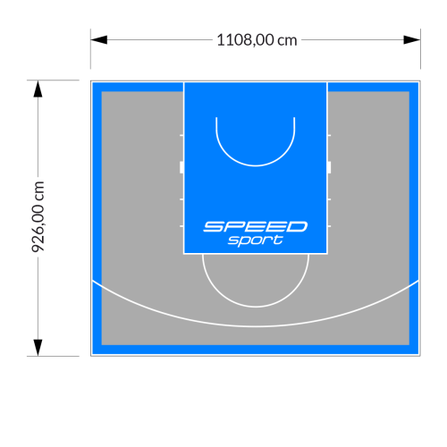 103M2/926X1108CM SZARO-BŁĘKITNE BOISKO DO KOSZYKÓWKI SPEEDSPORT HEXA POWER PRO