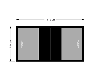 105M2/1412X744CM SZARO-CZARNE BOISKO DO SIATKÓWKI SPEEDSPORT HEXA POWER PRO