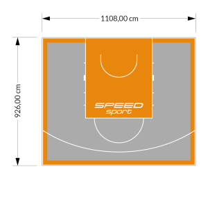 103M2/926X1108CM SZARO-POMARAŃCZOWE BOISKO DO KOSZYKÓWKI SPEEDSPORT HEXA POWER PRO
