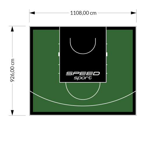103M2/926X1108CM ZIELONO-CZARNE BOISKO DO KOSZYKÓWKI SPEEDSPORT HEXA POWER PRO