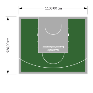 103M2/926X1108CM ZIELONO-SZARE BOISKO DO KOSZYKÓWKI SPEEDSPORT HEXA POWER PRO