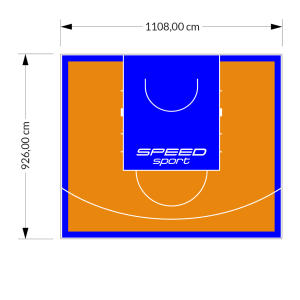 103M2/926X1108CM POMARAŃCZOWO-NIEBIESKIE BOISKO DO KOSZYKÓWKI SPEEDSPORT HEXA POWER PRO