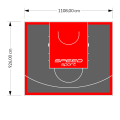 103M2/926X1108CM GRAFITOWO-CZERWONE BOISKO DO KOSZYKÓWKI SPEEDSPORT HEXA POWER PRO