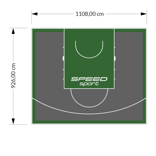 103M2/926X1108CM GRAFITOWO-ZIELONE BOISKO DO KOSZYKÓWKI SPEEDSPORT HEXA POWER PRO