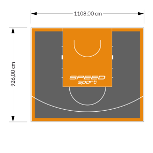 103M2/926X1108CM GRAFITOWO-POMARAŃCZOWE BOISKO DO KOSZYKÓWKI SPEEDSPORT HEXA POWER PRO