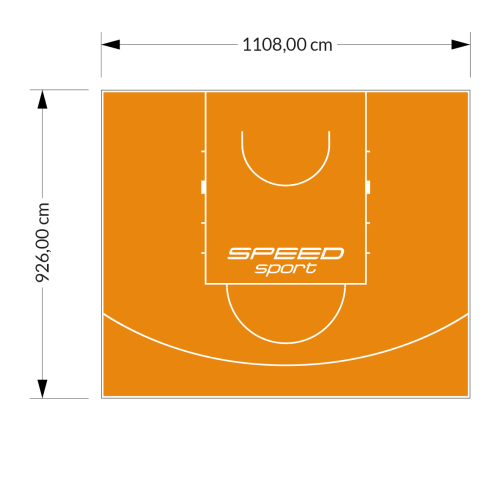 103M2/926X1108CM POMARAŃCZOWE BOISKO DO KOSZYKÓWKI SPEEDSPORT HEXA POWER PRO