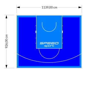 106M2/926X1139CM NIEBIESKO-BŁĘKITNE BOISKO DO KOSZYKÓWKI SPEEDSPORT HEXA POWER PRO