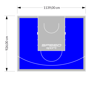 106M2/926X1139CM NIEBIESKO-SZARE BOISKO DO KOSZYKÓWKI SPEEDSPORT HEXA POWER PRO