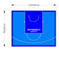 106M2/926X1139CM BŁĘKITNO-NIEBIESKIE BOISKO DO KOSZYKÓWKI SPEEDSPORT HEXA POWER PRO