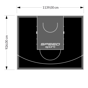 106M2/926X1139CM CZARNO-GRAFITOWE BOISKO DO KOSZYKÓWKI SPEEDSPORT HEXA POWER PRO