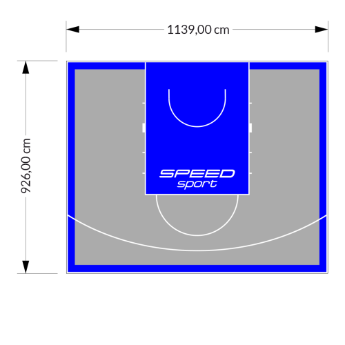 106M2/926X1139CM SZARO-NIEBIESKIE BOISKO DO KOSZYKÓWKI SPEEDSPORT HEXA POWER PRO