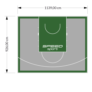 106M2/926X1139CM SZARO-ZIELONE BOISKO DO KOSZYKÓWKI SPEEDSPORT HEXA POWER PRO