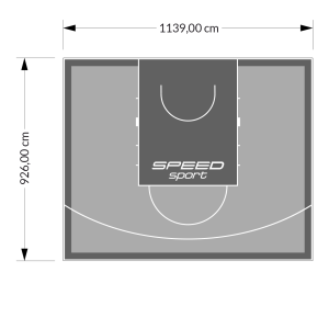 106M2/926X1139CM SZARO-GRAFITOWE BOISKO DO KOSZYKÓWKI SPEEDSPORT HEXA POWER PRO