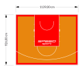 106M2/926X1139CM POMARAŃCZOWO-CZERWONE BOISKO DO KOSZYKÓWKI SPEEDSPORT HEXA POWER PRO