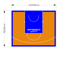 106M2/926X1139CM POMARAŃCZOWO-NIEBIESKIE BOISKO DO KOSZYKÓWKI SPEEDSPORT HEXA POWER PRO