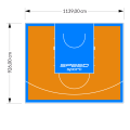 106M2/926X1139CM POMARAŃCZOWO-BŁĘKITNE BOISKO DO KOSZYKÓWKI SPEEDSPORT HEXA POWER PRO