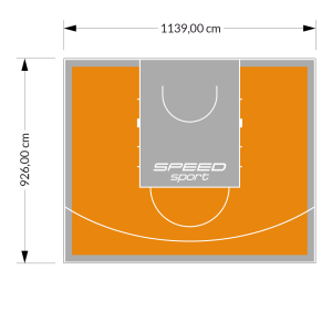 106M2/926X1139CM POMARAŃCZOWO-SZARE BOISKO DO KOSZYKÓWKI SPEEDSPORT HEXA POWER PRO
