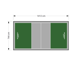 105M2/1412X744CM ZIELONO-SZARE BOISKO DO SIATKÓWKI SPEEDSPORT HEXA POWER PRO