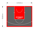 106M2/926X1139CM GRAFITOWO-CZERWONE BOISKO DO KOSZYKÓWKI SPEEDSPORT HEXA POWER PRO