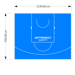 106M2/926X1139CM BŁĘKITNE BOISKO DO KOSZYKÓWKI SPEEDSPORT HEXA POWER PRO
