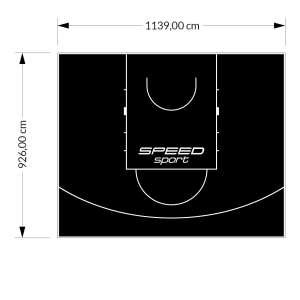106M2/926X1139CM CZARNE BOISKO DO KOSZYKÓWKI SPEEDSPORT HEXA POWER PRO