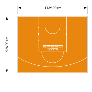 106M2/926X1139CM POMARAŃCZOWE BOISKO DO KOSZYKÓWKI SPEEDSPORT HEXA POWER PRO