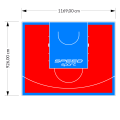 108M2/926X1169CM CZERWONO-BŁĘKITNE BOISKO DO KOSZYKÓWKI SPEEDSPORT HEXA POWER PRO