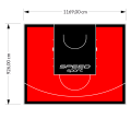 108M2/926X1169CM CZERWONO-CZARNE BOISKO DO KOSZYKÓWKI SPEEDSPORT HEXA POWER PRO