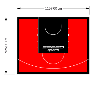108M2/926X1169CM CZERWONO-CZARNE BOISKO DO KOSZYKÓWKI SPEEDSPORT HEXA POWER PRO