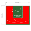 108M2/926X1169CM CZERWONO-ZIELONE BOISKO DO KOSZYKÓWKI SPEEDSPORT HEXA POWER PRO