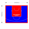 108M2/926X1169CM NIEBIESKO-CZERWONE BOISKO DO KOSZYKÓWKI SPEEDSPORT HEXA POWER PRO