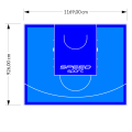 108M2/926X1169CM BŁĘKITNO-NIEBIESKIE BOISKO DO KOSZYKÓWKI SPEEDSPORT HEXA POWER PRO