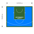 108M2/926X1169CM BŁĘKITNO-ZIELONE BOISKO DO KOSZYKÓWKI SPEEDSPORT HEXA POWER PRO