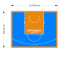 108M2/926X1169CM BŁĘKITNO-POMARAŃCZOWE BOISKO DO KOSZYKÓWKI SPEEDSPORT HEXA POWER PRO