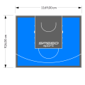 108M2/926X1169CM BŁĘKITNO-GRAFITOWE BOISKO DO KOSZYKÓWKI SPEEDSPORT HEXA POWER PRO