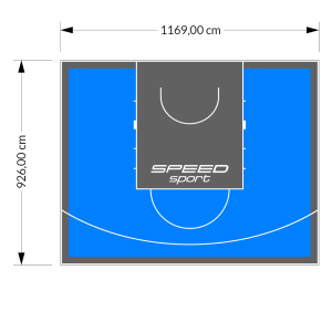108M2/926X1169CM BŁĘKITNO-GRAFITOWE BOISKO DO KOSZYKÓWKI SPEEDSPORT HEXA POWER PRO