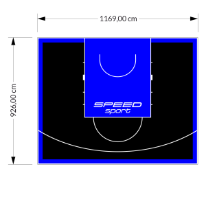 108M2/926X1169CM CZARNO-NIEBIESKIE BOISKO DO KOSZYKÓWKI SPEEDSPORT HEXA POWER PRO