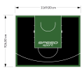 108M2/926X1169CM CZARNO-ZIELONE BOISKO DO KOSZYKÓWKI SPEEDSPORT HEXA POWER PRO