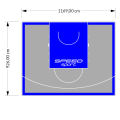 108M2/926X1169CM SZARO-NIEBIESKIE BOISKO DO KOSZYKÓWKI SPEEDSPORT HEXA POWER PRO
