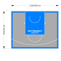 108M2/926X1169CM SZARO-BŁĘKITNE BOISKO DO KOSZYKÓWKI SPEEDSPORT HEXA POWER PRO
