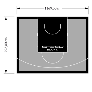 108M2/926X1169CM SZARO-CZARNE BOISKO DO KOSZYKÓWKI SPEEDSPORT HEXA POWER PRO