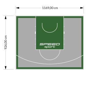 108M2/926X1169CM SZARO-ZIELONE BOISKO DO KOSZYKÓWKI SPEEDSPORT HEXA POWER PRO