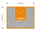 108M2/926X1169CM SZARO-POMARAŃCZOWE BOISKO DO KOSZYKÓWKI SPEEDSPORT HEXA POWER PRO