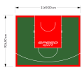 108M2/926X1169CM ZIELONO-CZERWONE BOISKO DO KOSZYKÓWKI SPEEDSPORT HEXA POWER PRO