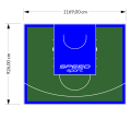 108M2/926X1169CM ZIELONO-NIEBIESKIE BOISKO DO KOSZYKÓWKI SPEEDSPORT HEXA POWER PRO