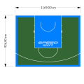 108M2/926X1169CM ZIELONO-BŁĘKITNE BOISKO DO KOSZYKÓWKI SPEEDSPORT HEXA POWER PRO