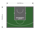 108M2/926X1169CM ZIELONO-GRAFITOWE BOISKO DO KOSZYKÓWKI SPEEDSPORT HEXA POWER PRO
