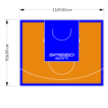108M2/926X1169CM POMARAŃCZOWO-NIEBIESKIE BOISKO DO KOSZYKÓWKI SPEEDSPORT HEXA POWER PRO