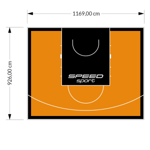 108M2/926X1169CM POMARAŃCZOWO-CZARNE BOISKO DO KOSZYKÓWKI SPEEDSPORT HEXA POWER PRO