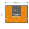 108M2/926X1169CM POMARAŃCZOWO-GRAFITOWE BOISKO DO KOSZYKÓWKI SPEEDSPORT HEXA POWER PRO